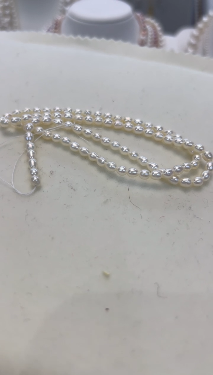 【闪购商品】淡水珍珠项链银S925镶嵌3-4MM