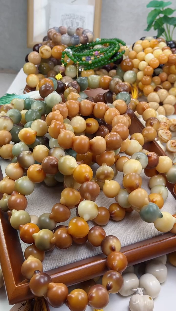 菩提根/象牙果手串干磨猫猫头22瑕疵不补随机