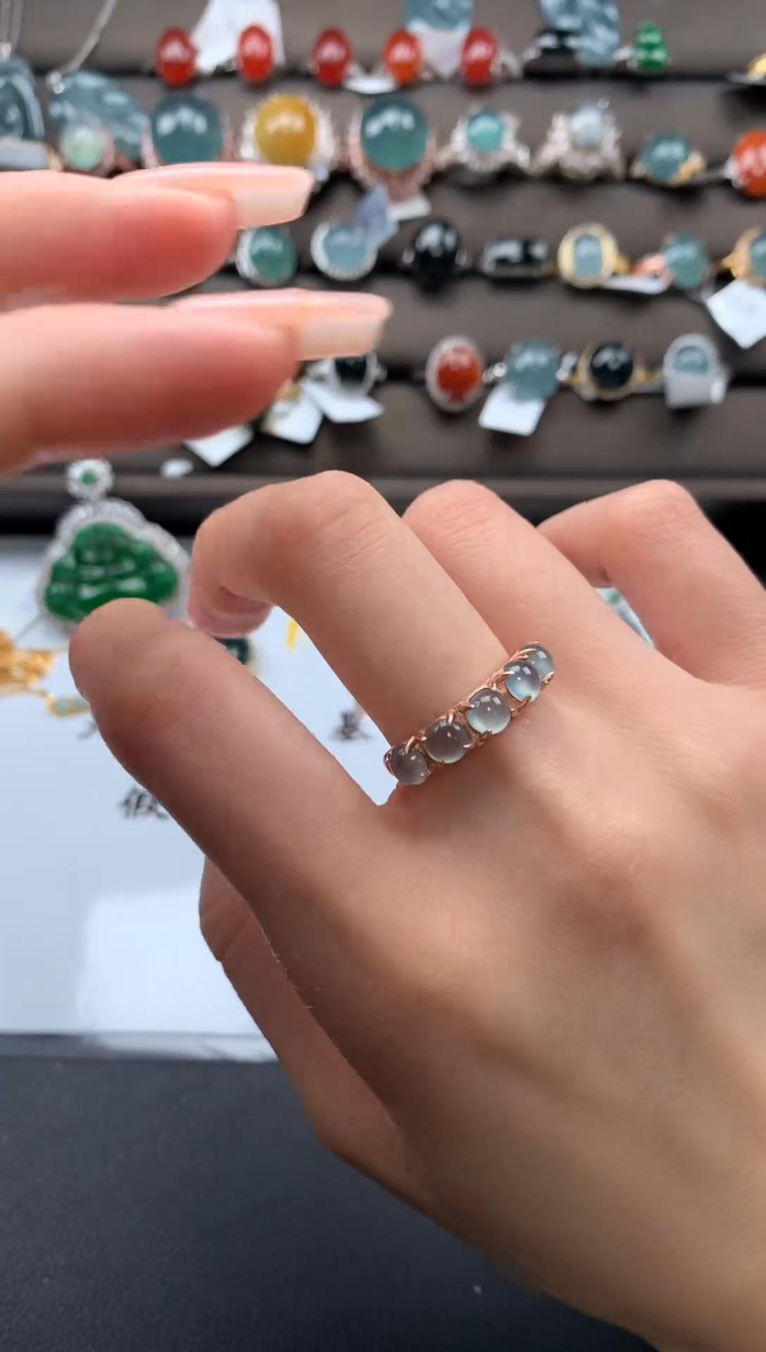 【闪购商品】翡翠戒指银S925镶嵌33213123