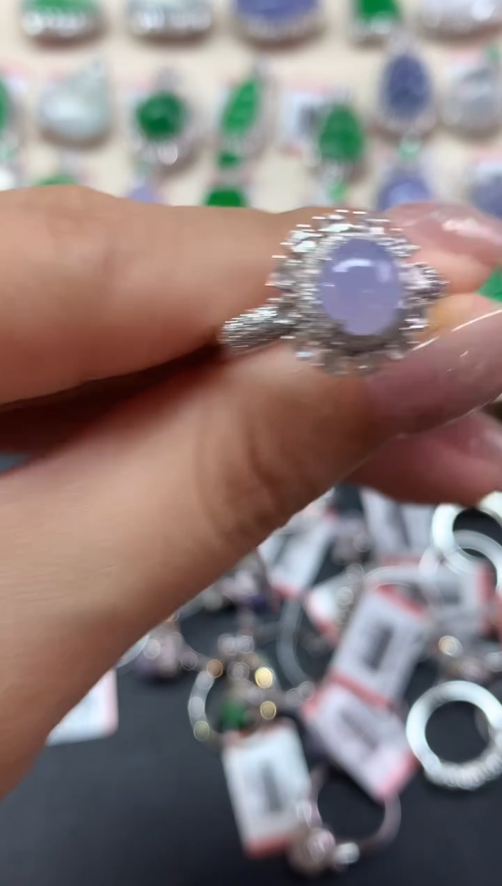 翡翠戒指18K金镶嵌戒指|6800