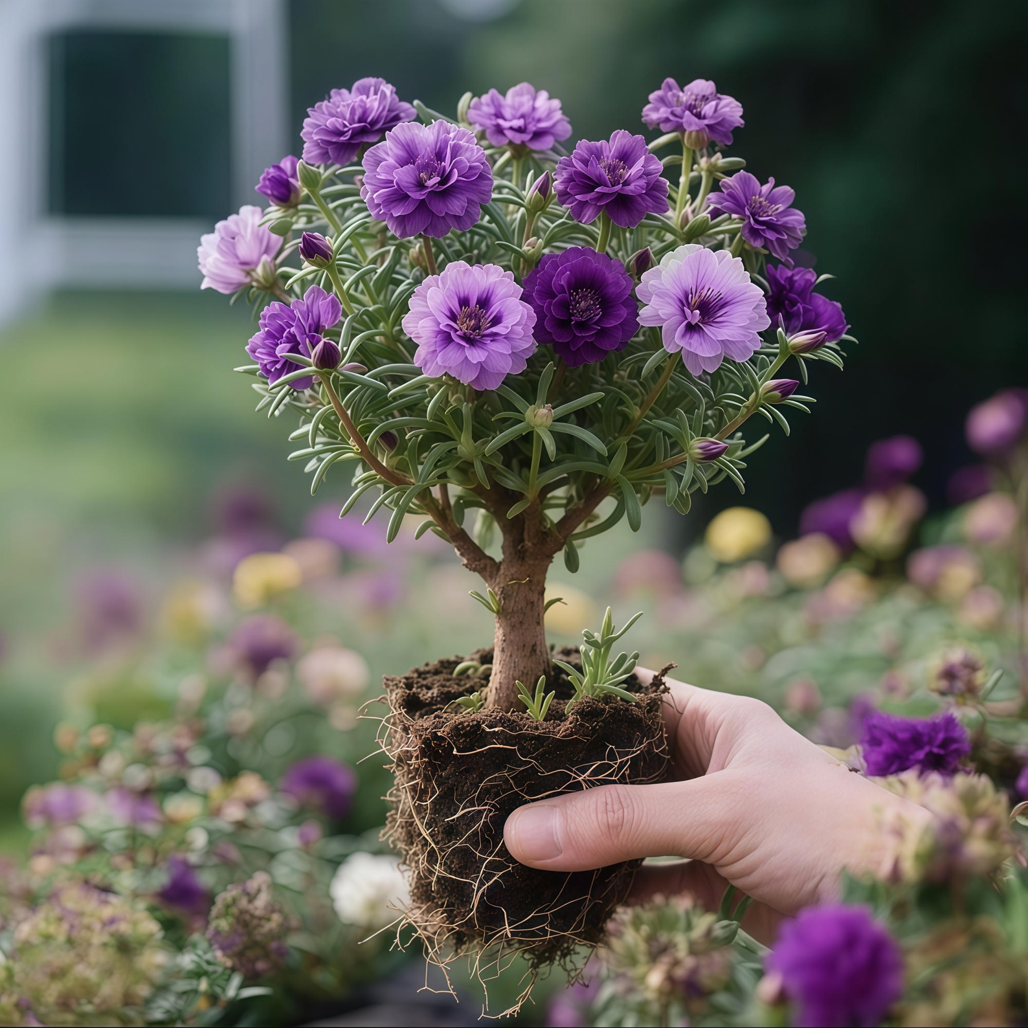 丁香紫太阳花多色重瓣耐寒庭院盆栽四季开太阳花老桩带根花卉阳台