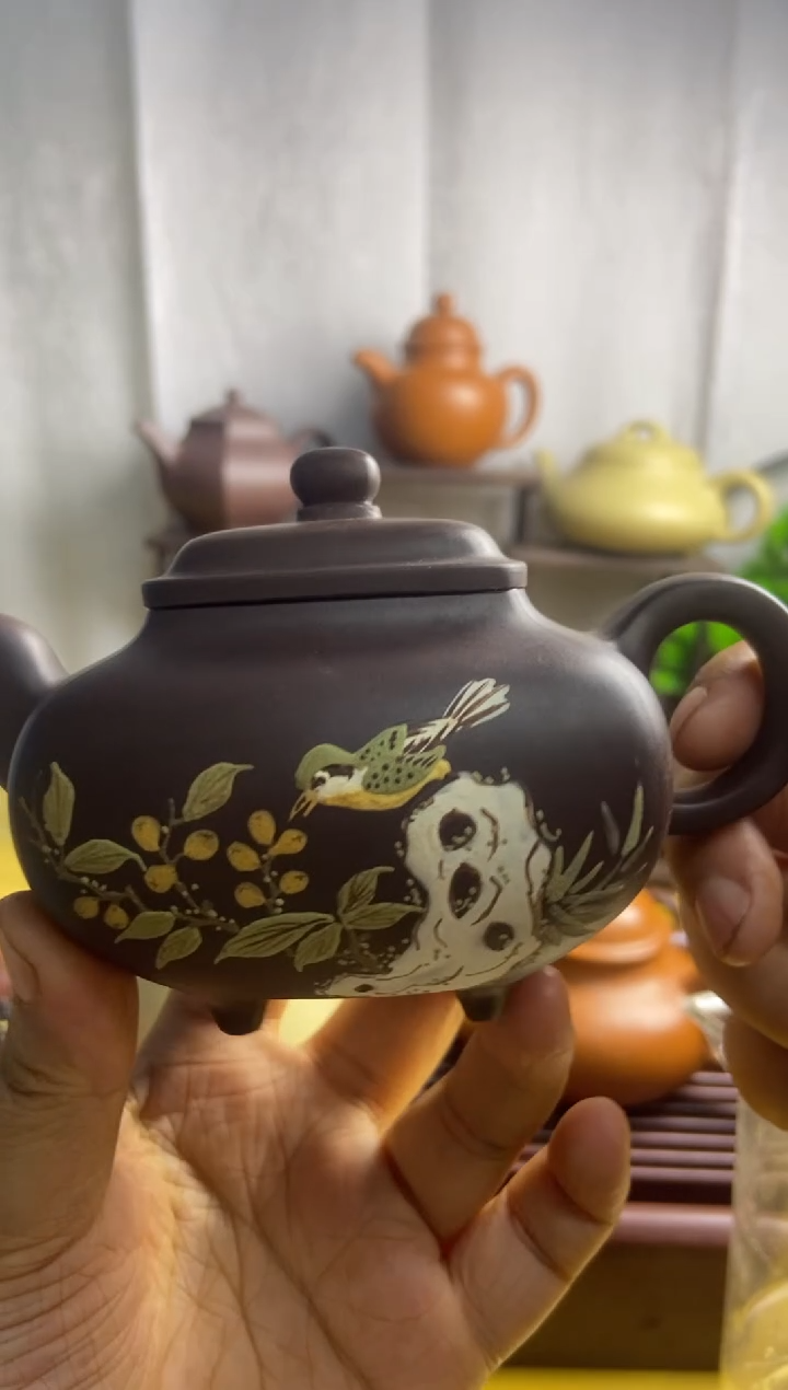 茶壶紫砂四方传炉原矿紫泥