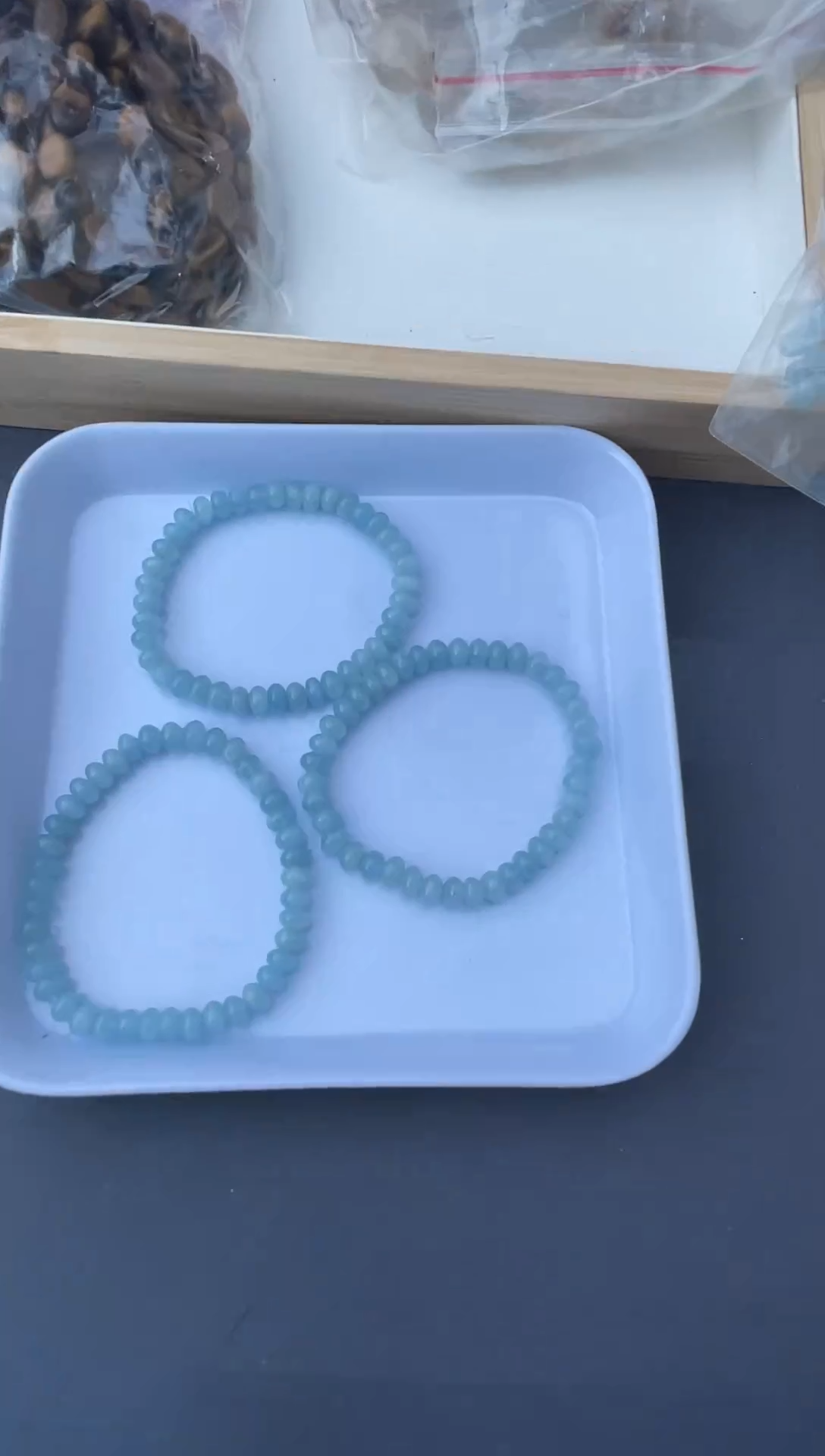 海蓝宝石手链未镶嵌海蓝宝算盘珠手串