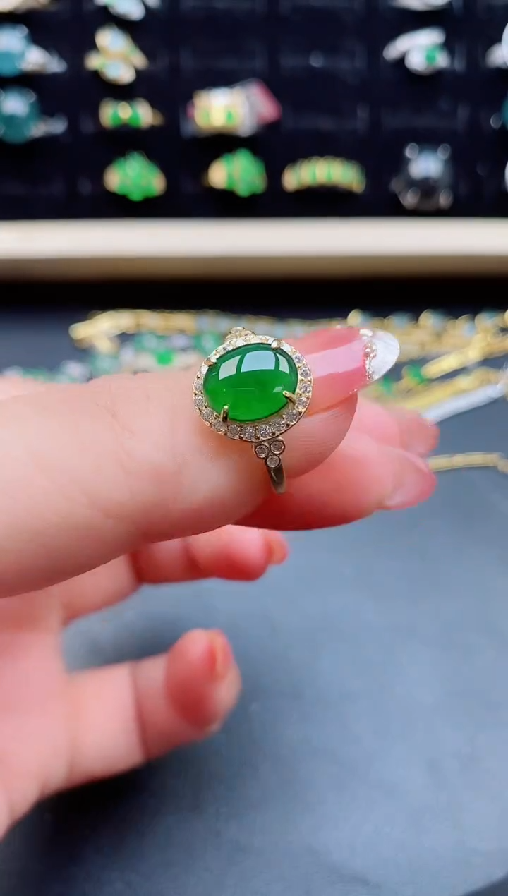 【闪购商品】翡翠戒指银S925镶嵌508550