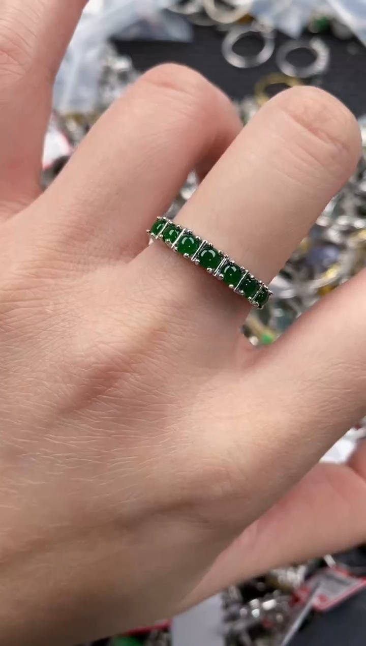 银S925镶嵌戒指翡翠333     7