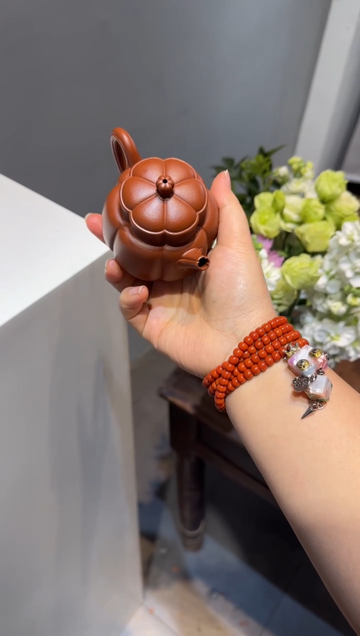 茶壶紫砂V****心繁花 朱泥