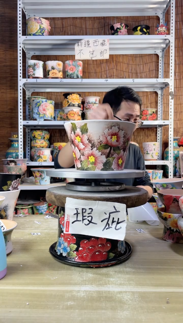 【闪购商品】摆件479陶花岛多肉陶瓷花盆罐——微瑕