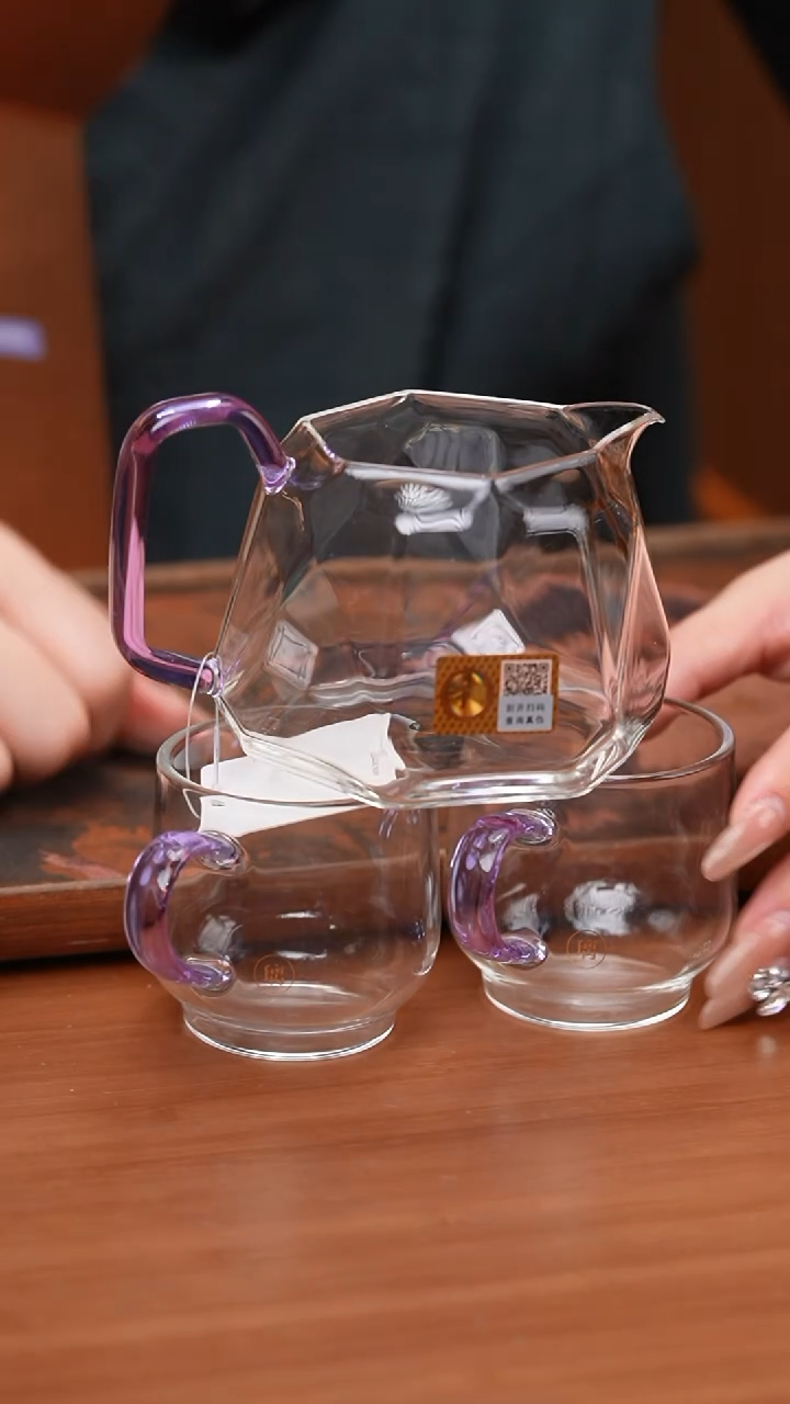 【闪购商品】禾器/晶彩璀璨茶海/浅紫+水月杯浅紫2入