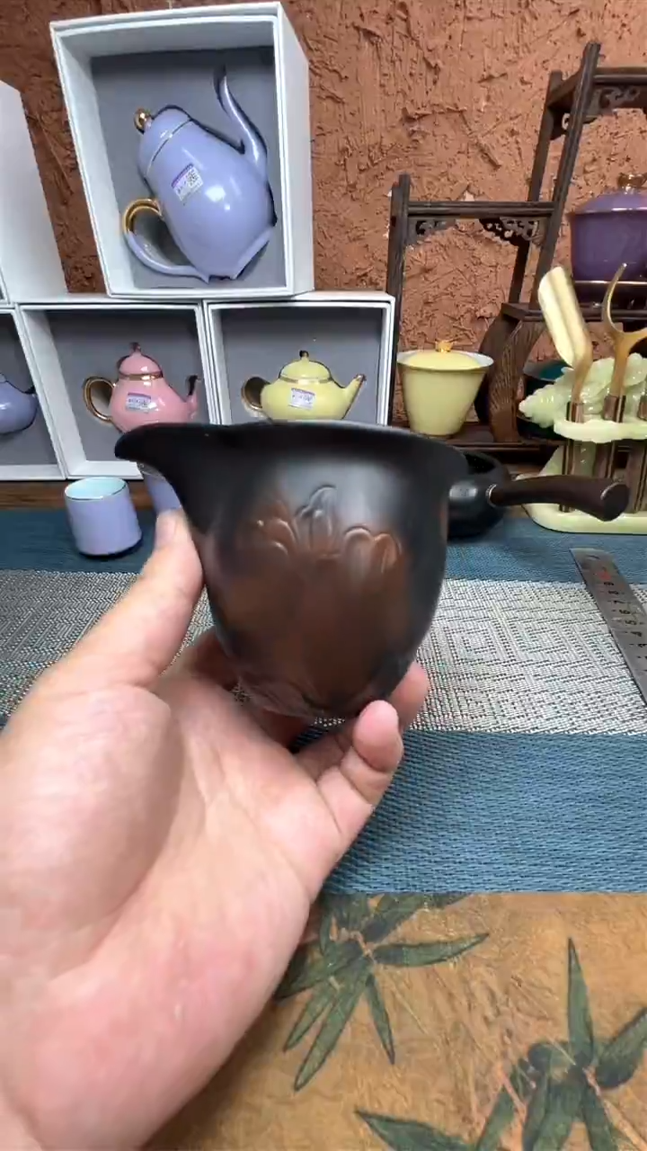 福利紫陶荷韵公道杯35