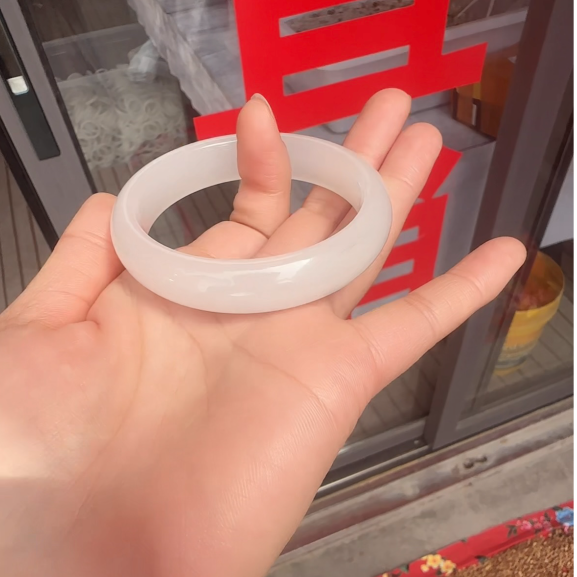 定制新疆玉天山白月光手镯颜色不同（多样性发货拍一发一）