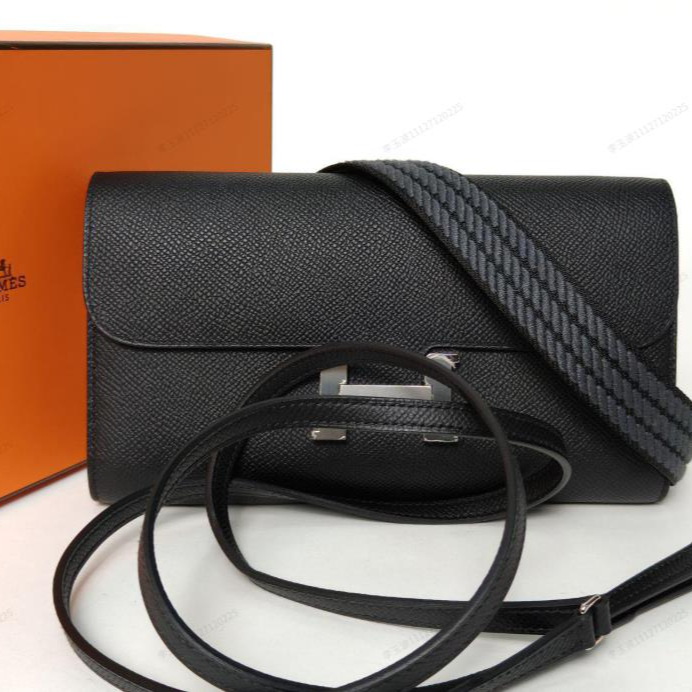 95新 Hermes/爱马仕 小花6枫康康 To Go包 黑色 Ep皮 W刻 银扣 