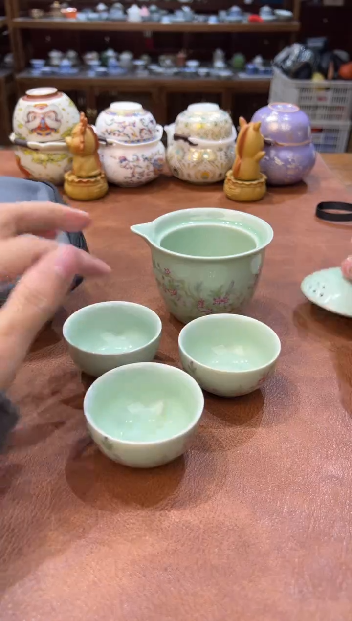 真的很便宜会开片的旅行茶具
