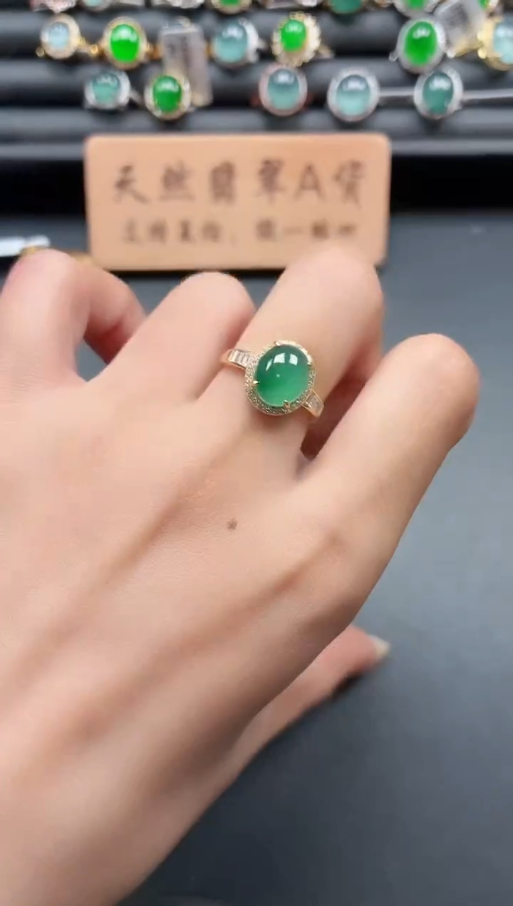 银S925镶嵌戒指翡翠11