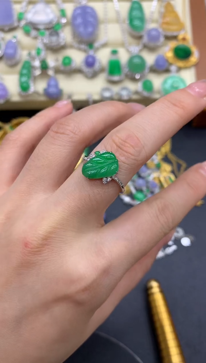 【闪购商品】翡翠戒指18K金镶嵌297-中国好珍宝