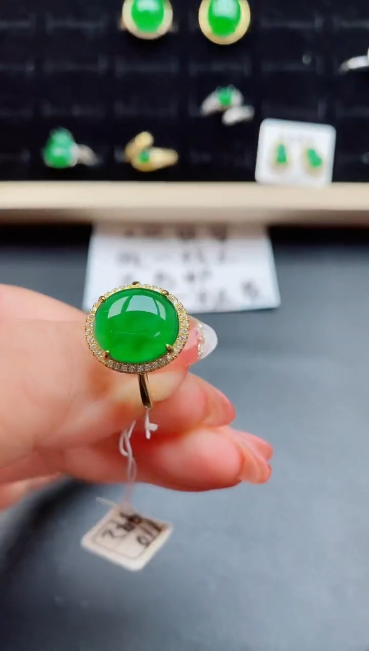 【闪购商品】翡翠戒指银S925镶嵌508080