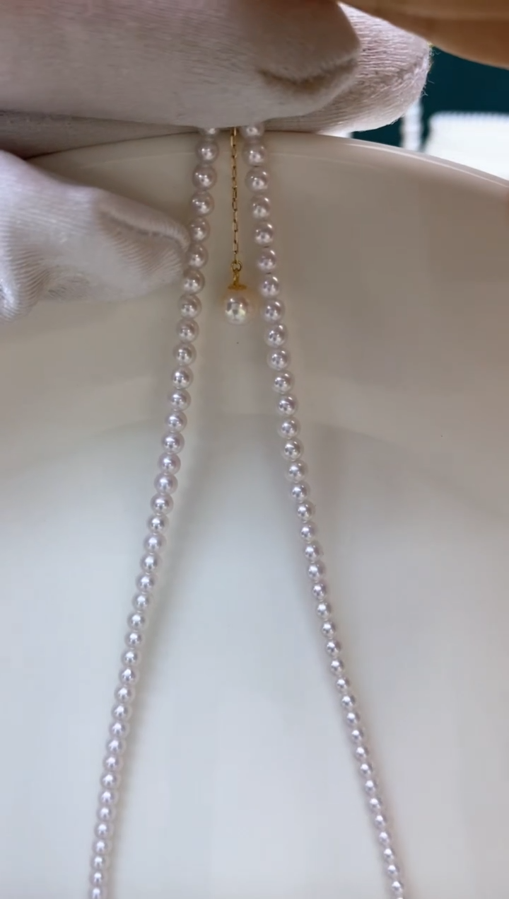 【闪购商品】淡水珍珠项链18K金镶嵌3-4