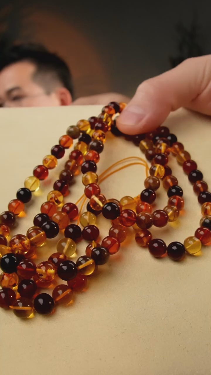 【闪购商品】琥珀颈饰未镶嵌8+多宝108