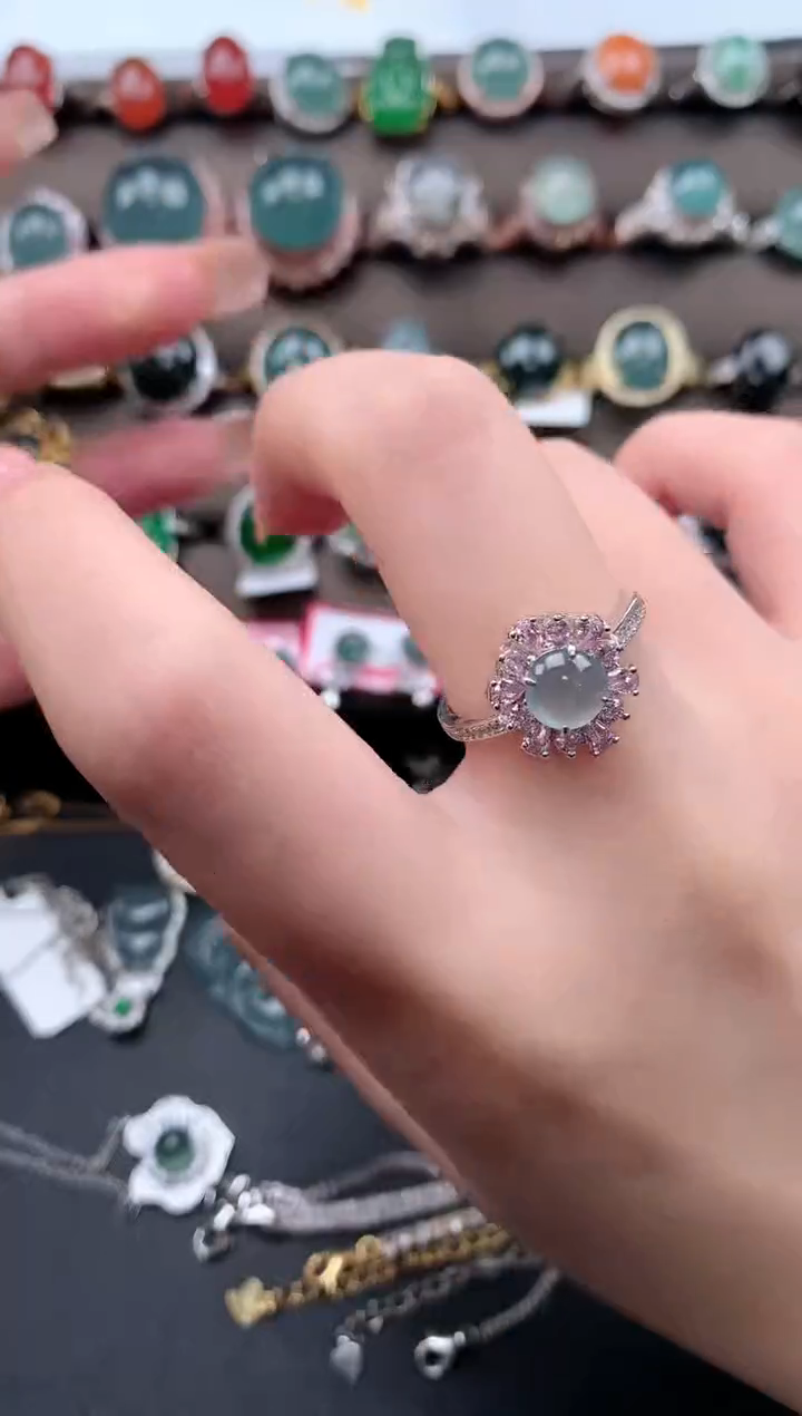 【闪购商品】翡翠戒指银S925镶嵌552141