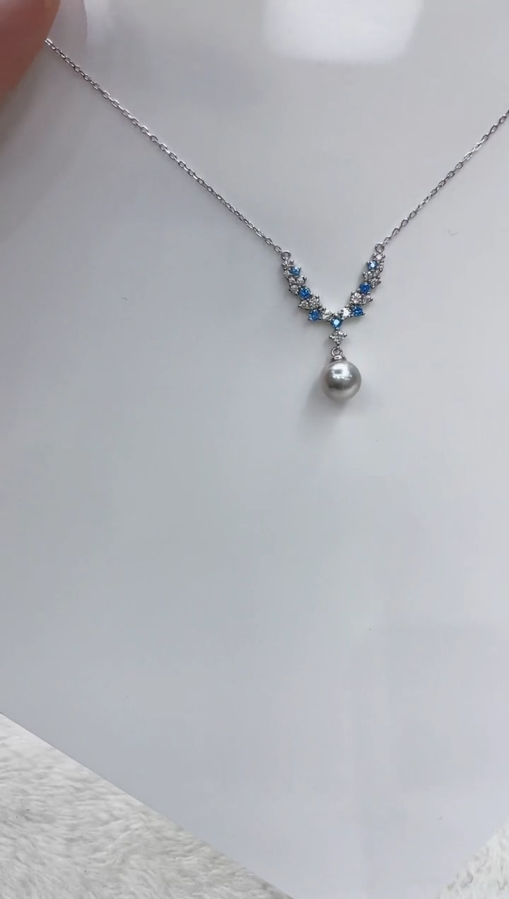 【闪购商品】海水珍珠颈饰银S925镶嵌海水珍珠项链