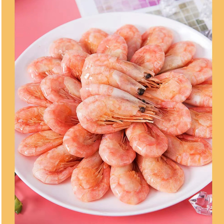 【赣榆发】货新货北极甜虾熟冻锁鲜解冻即食甜虾3斤/盒