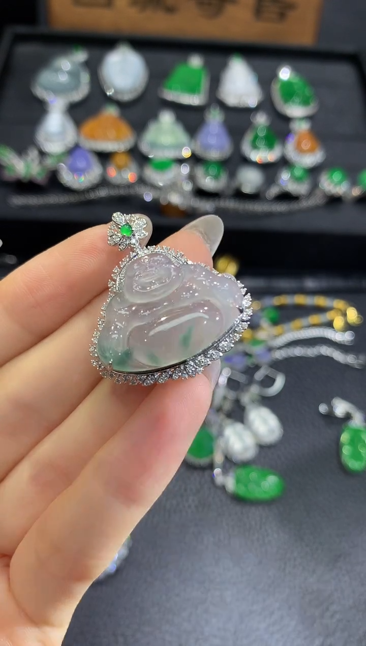 吊坠(不含链)18K金镶嵌翡翠15吊坠不含链