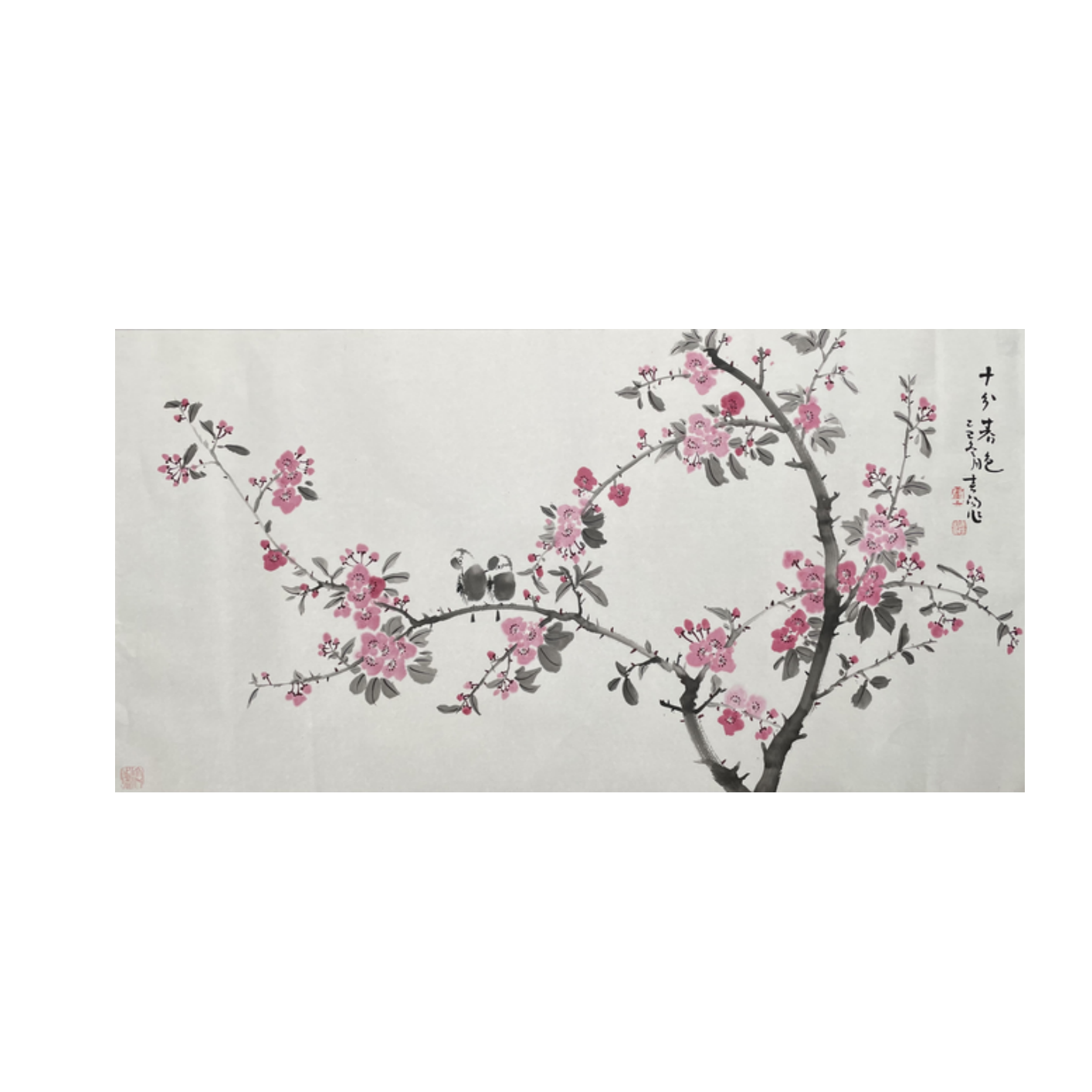 H-T-3118 霍春阳 花鸟 70cm*139cm 托底-A