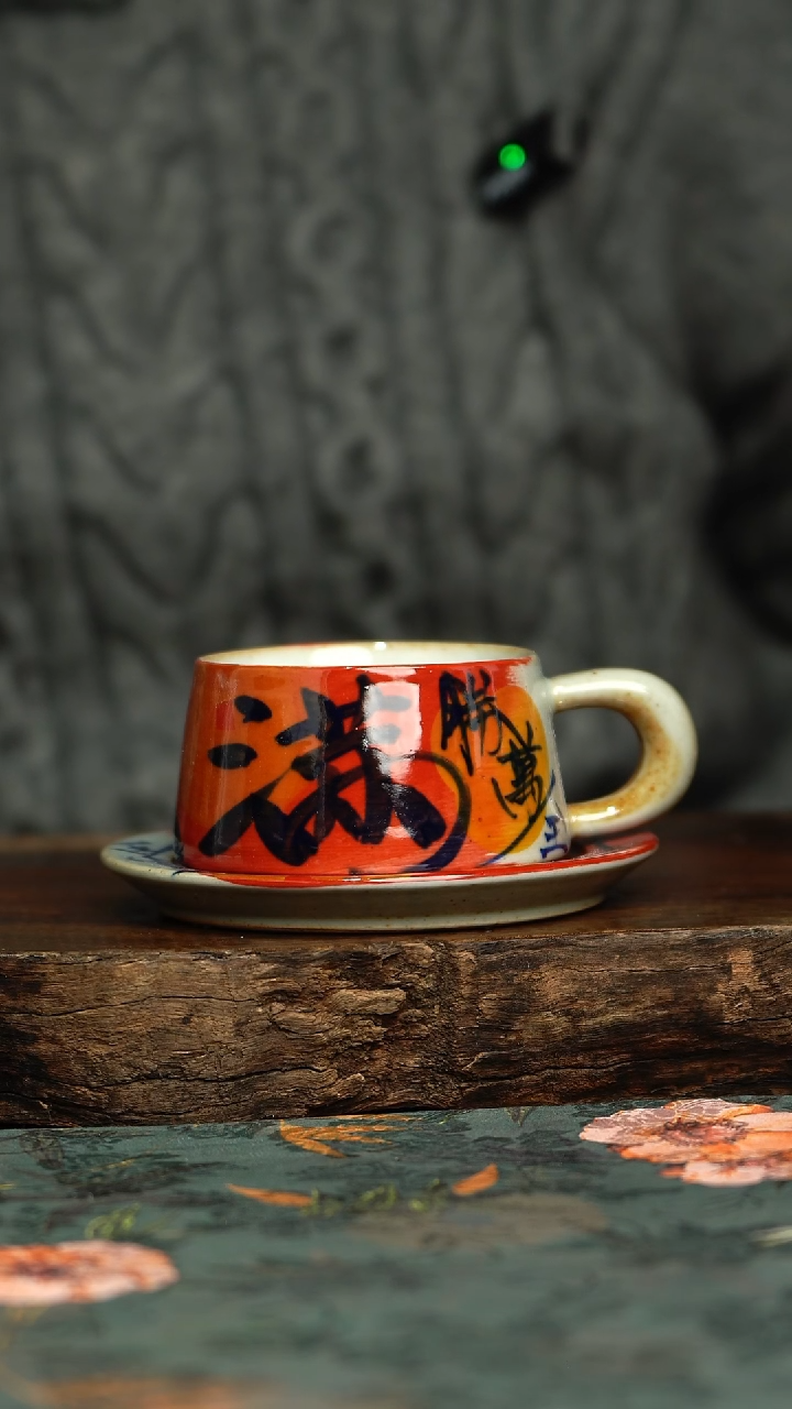 【闪购商品】杯釉下彩手工手绘同款陶器