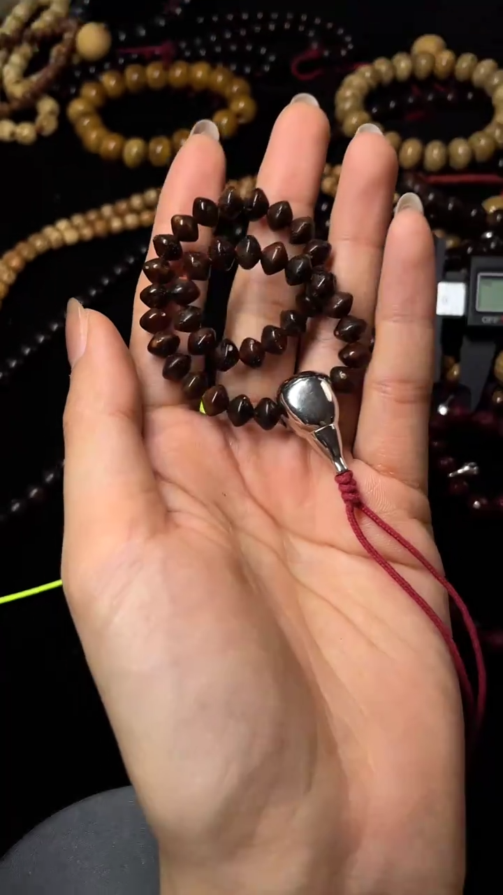 星月菩提手串赤金飞碟8*6手持