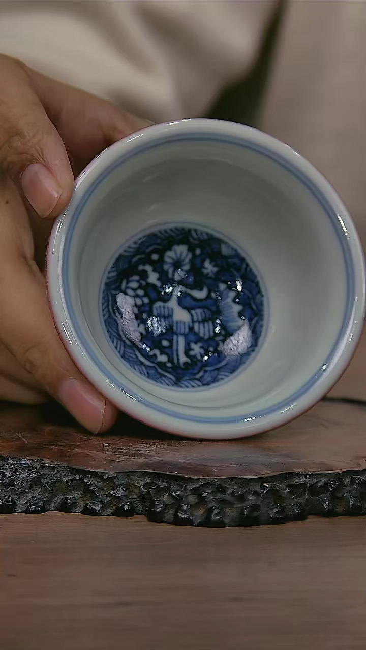 【闪购商品】043小王严选逸古堂珊瑚红花卉压手杯