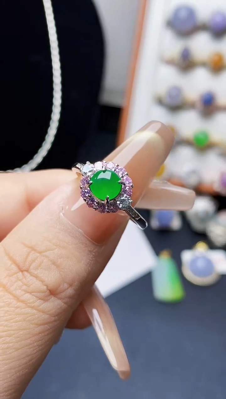 银S925镶嵌戒指翡翠2112