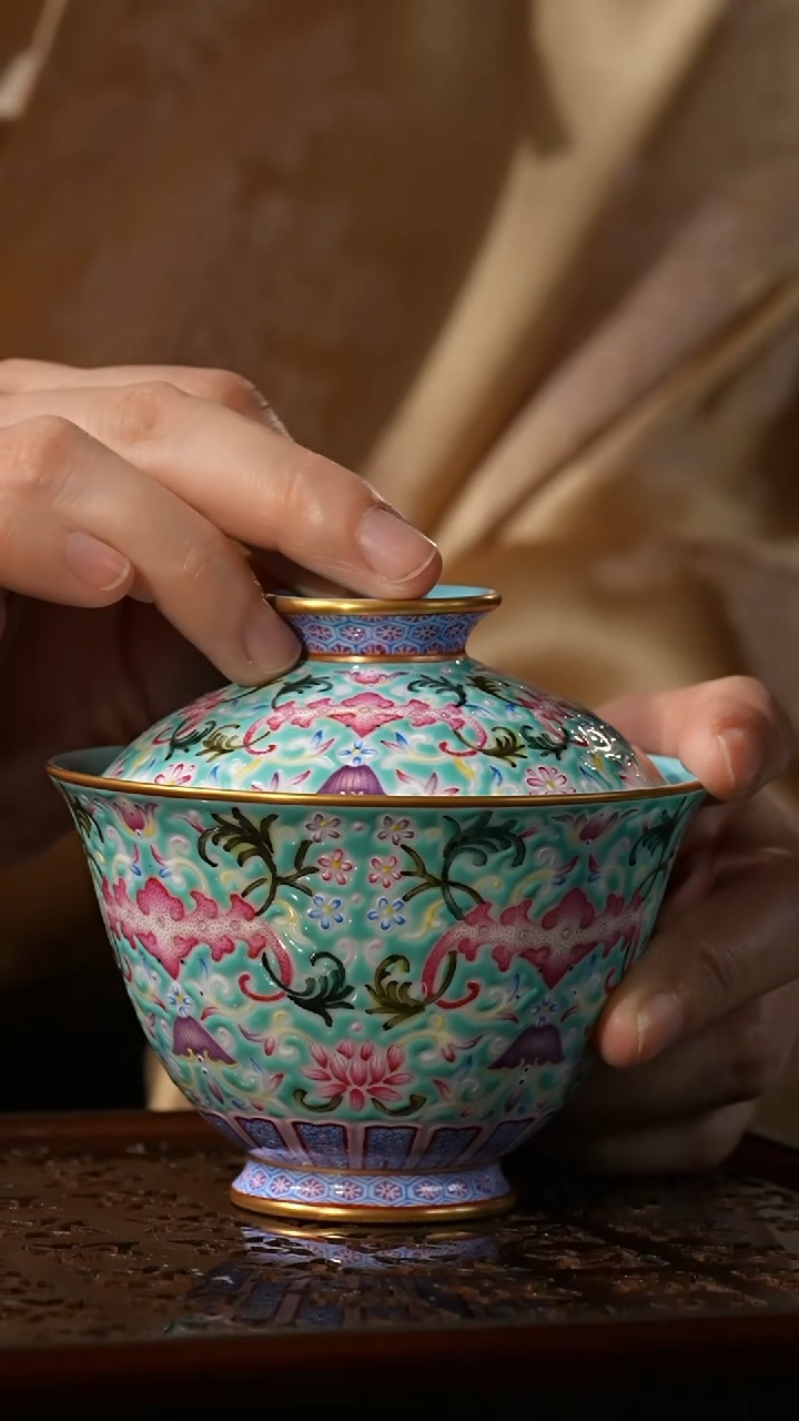 【闪购商品】杯溢珍堂丨松石绿盖碗