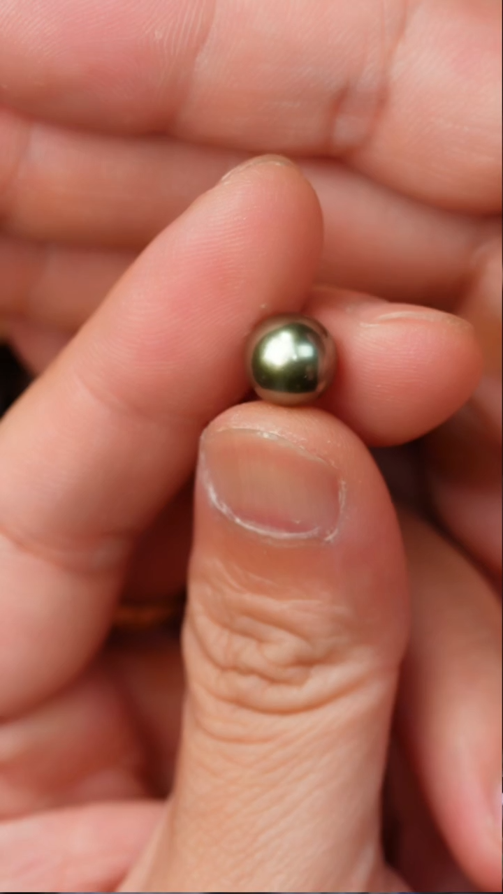 裸珠海水珍珠牛油果色大溪地裸珠