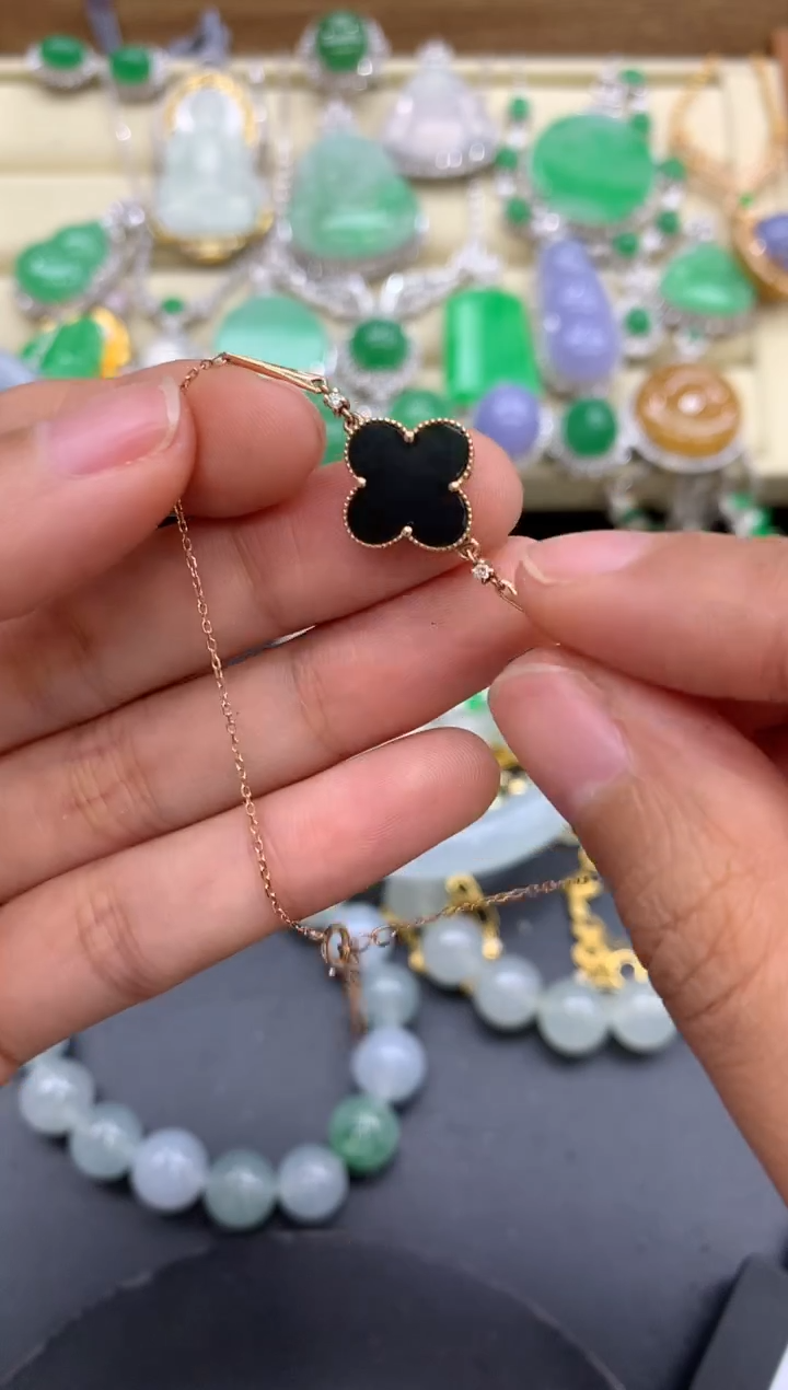 【闪购商品】翡翠手链18K金镶嵌574-中国好珍宝