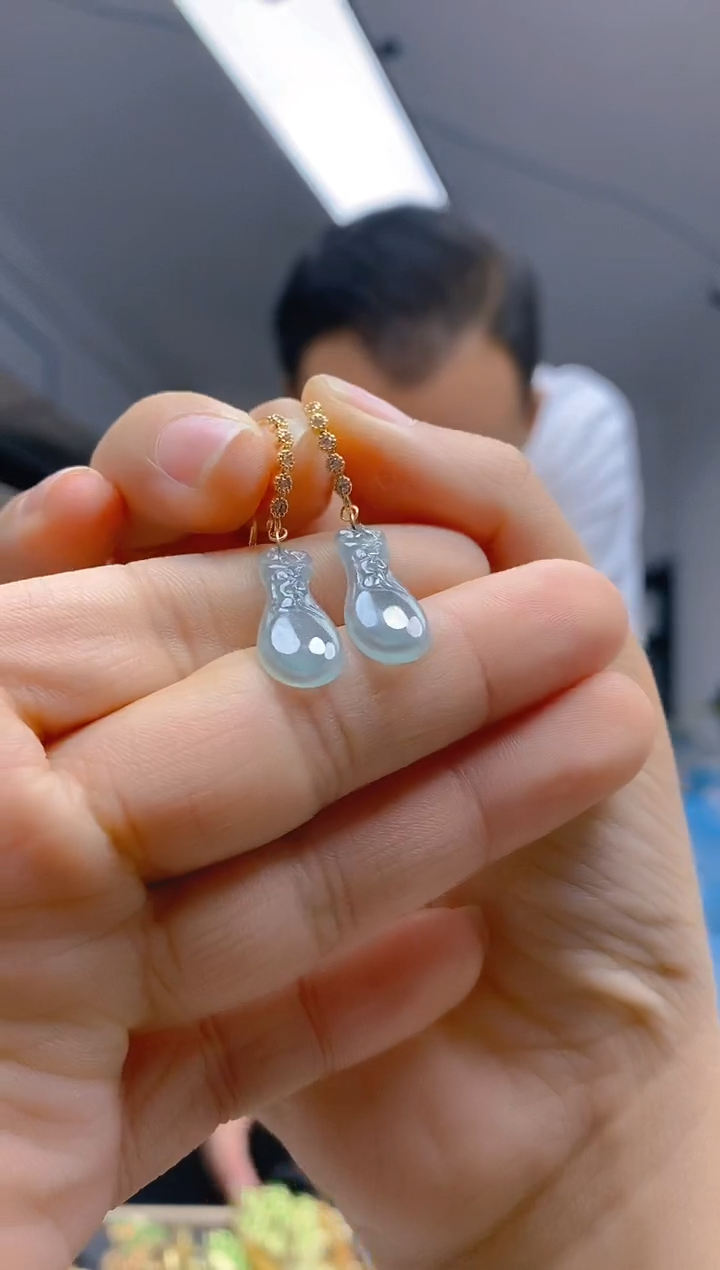 【闪购商品】翡翠耳饰合金0382翡翠耳钩