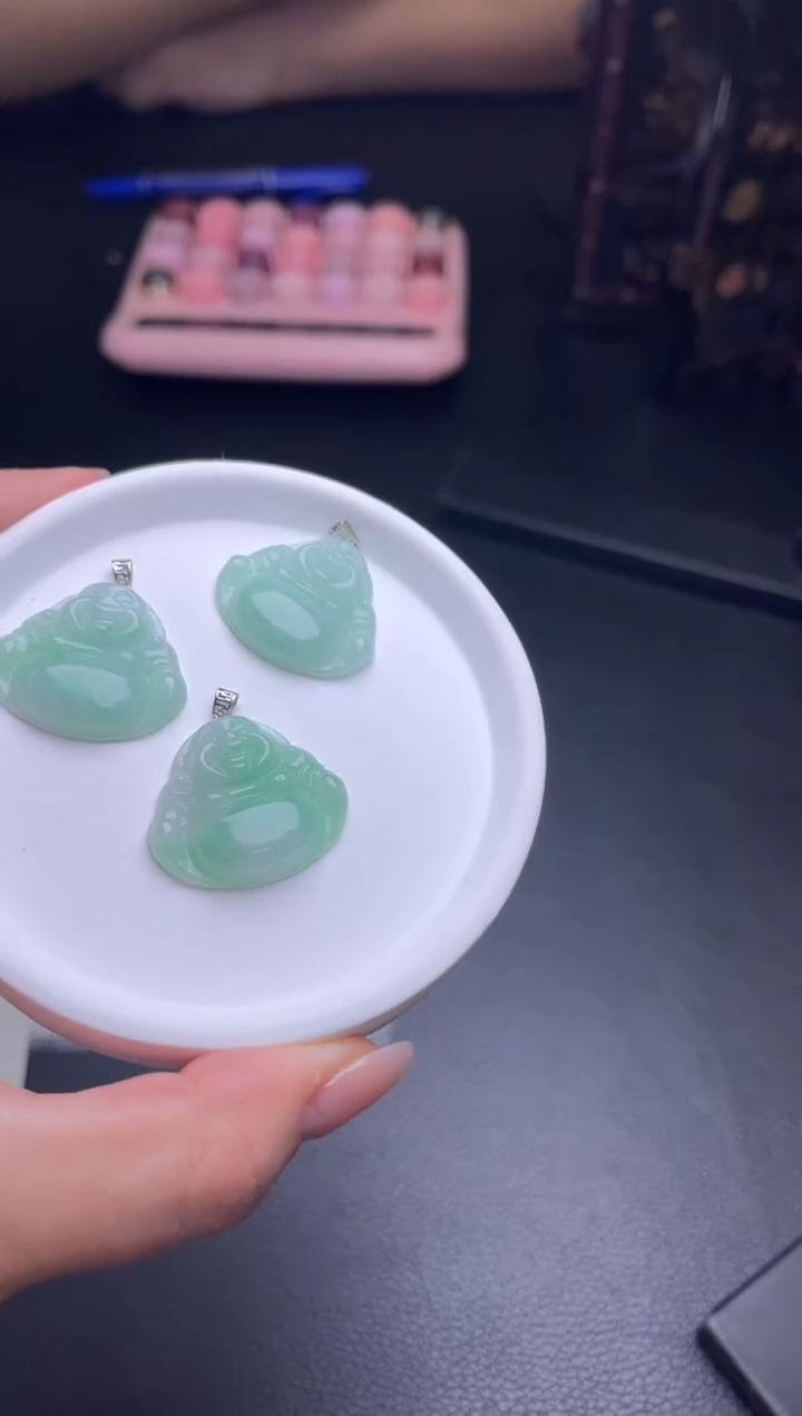 【闪购商品】翡翠颈饰18K金镶嵌A400  多样性发一件/配绳子