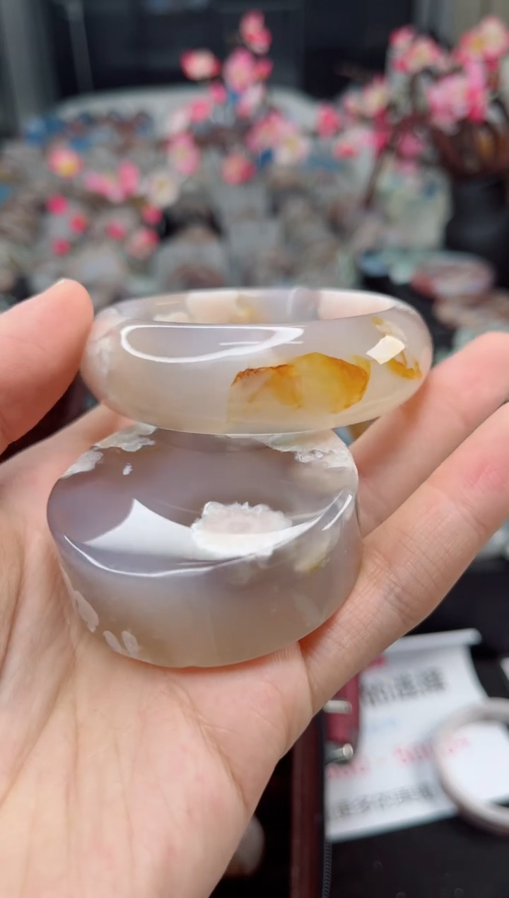 石英质玉未镶嵌手镯55圈口（赠送镯心）3751656