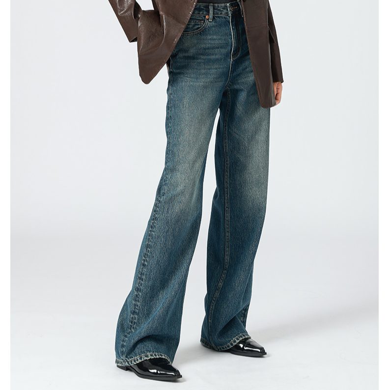 ZZ-27【仪静】新款夏季女牛仔裤松弛氛围感宽松大直筒拖地裤