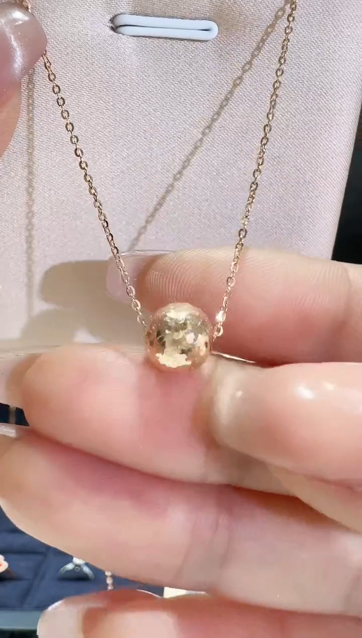 【闪购商品】18K金项链车花球球套链