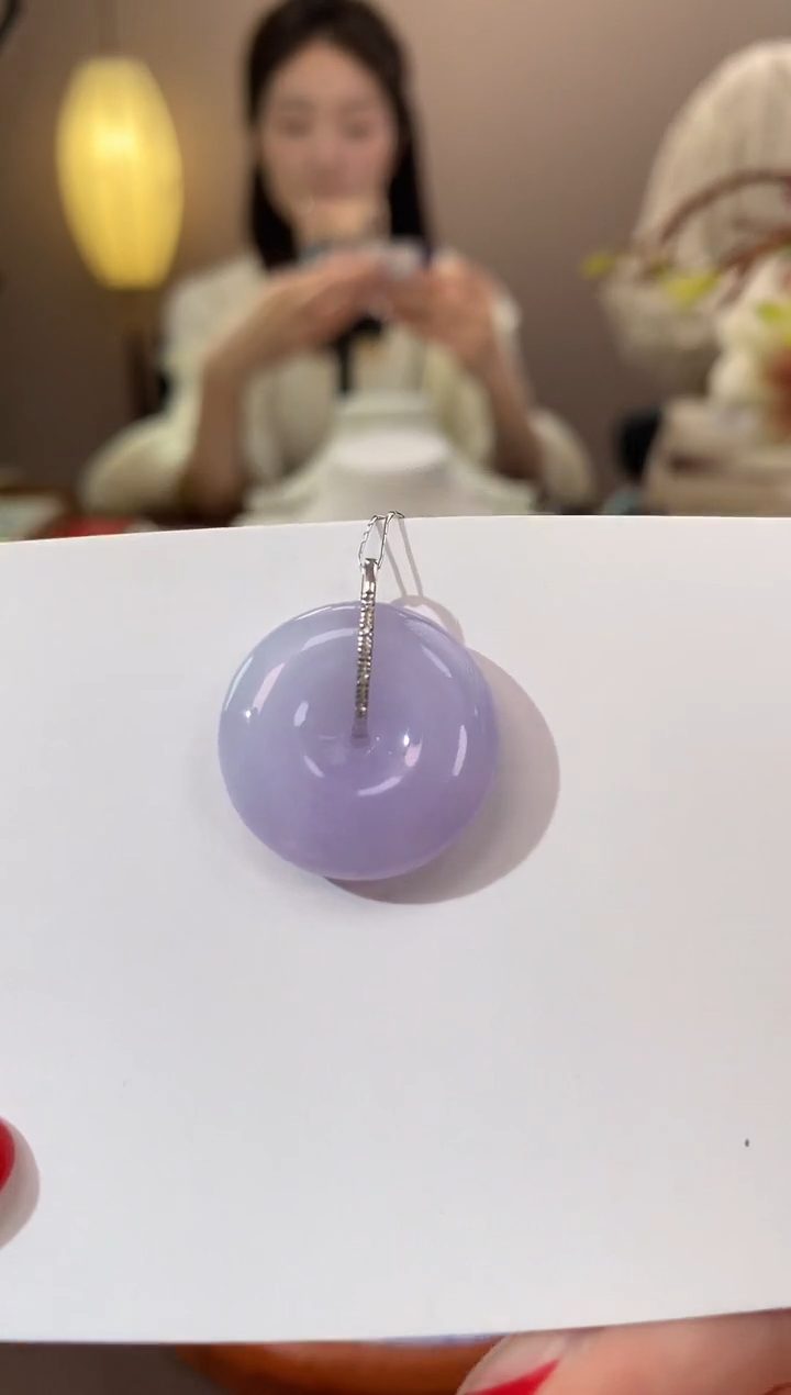 【闪购商品】翡翠颈饰18K金镶嵌天然缅甸a货翡翠