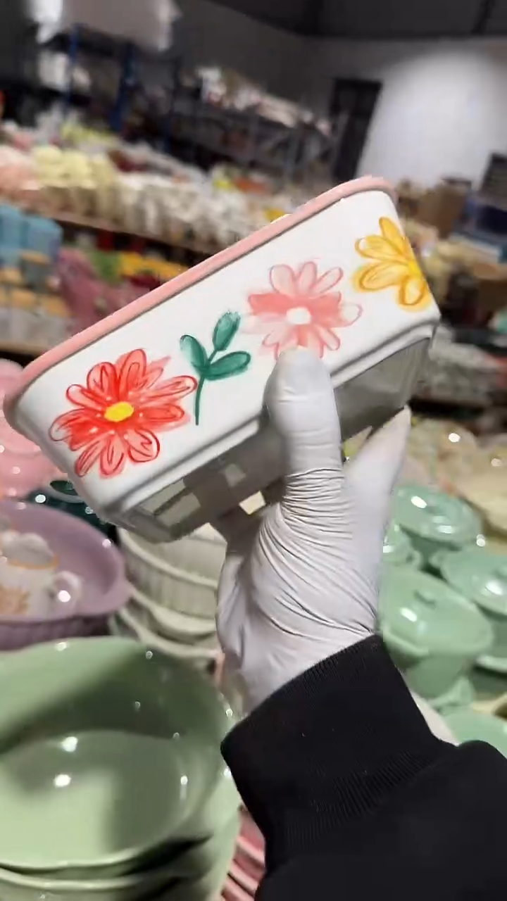 陶瓷长方分餐碗微瑕 凑满20元包邮