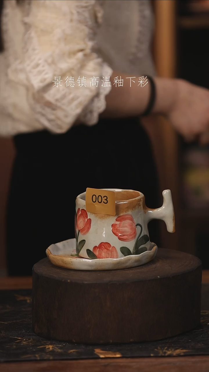 陶瓷景德镇高温釉下手绘陶瓷@L003@