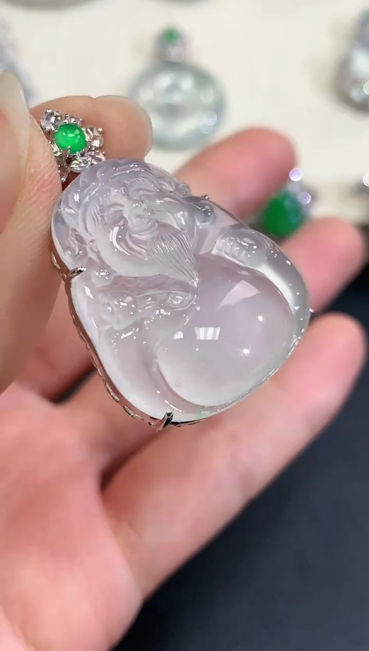 【闪购商品】翡翠吊坠(不含链)18K金镶嵌b158   