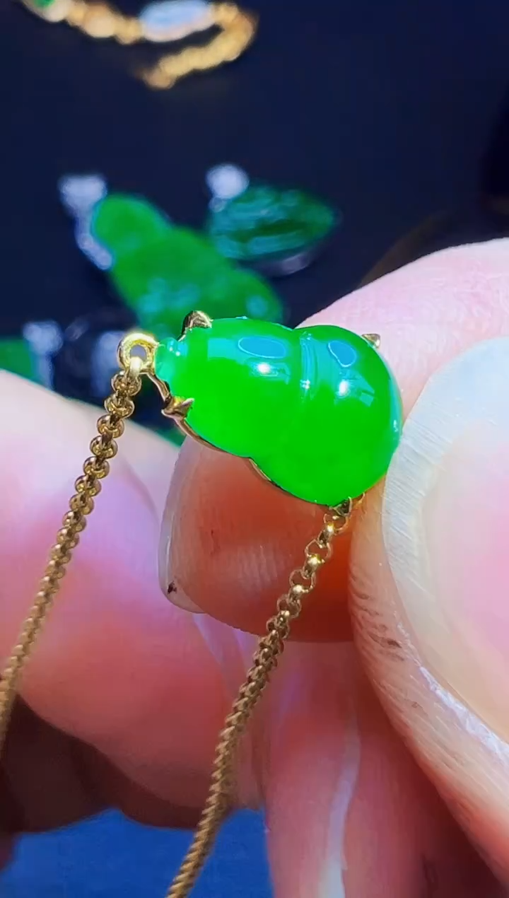 18K金镶嵌手链翡翠悔*翡翠