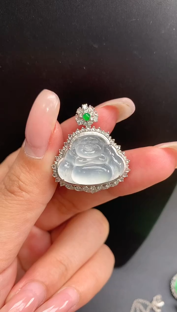 【闪购商品】翡翠颈饰18K金镶嵌佛公1565