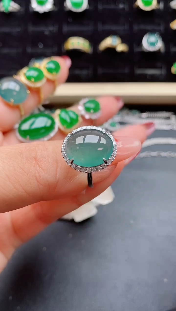 【闪购商品】翡翠戒指银S925镶嵌8505050