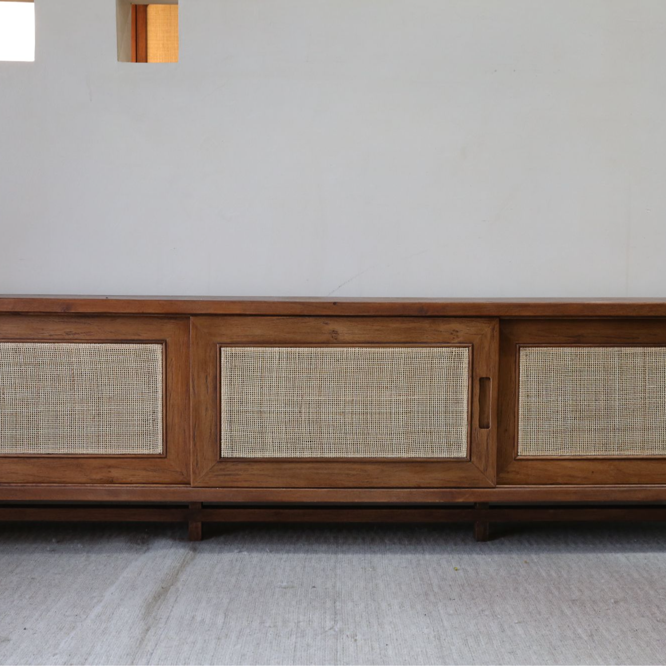 沐野家具藤编三滑门电视柜（215W*36D*60H）