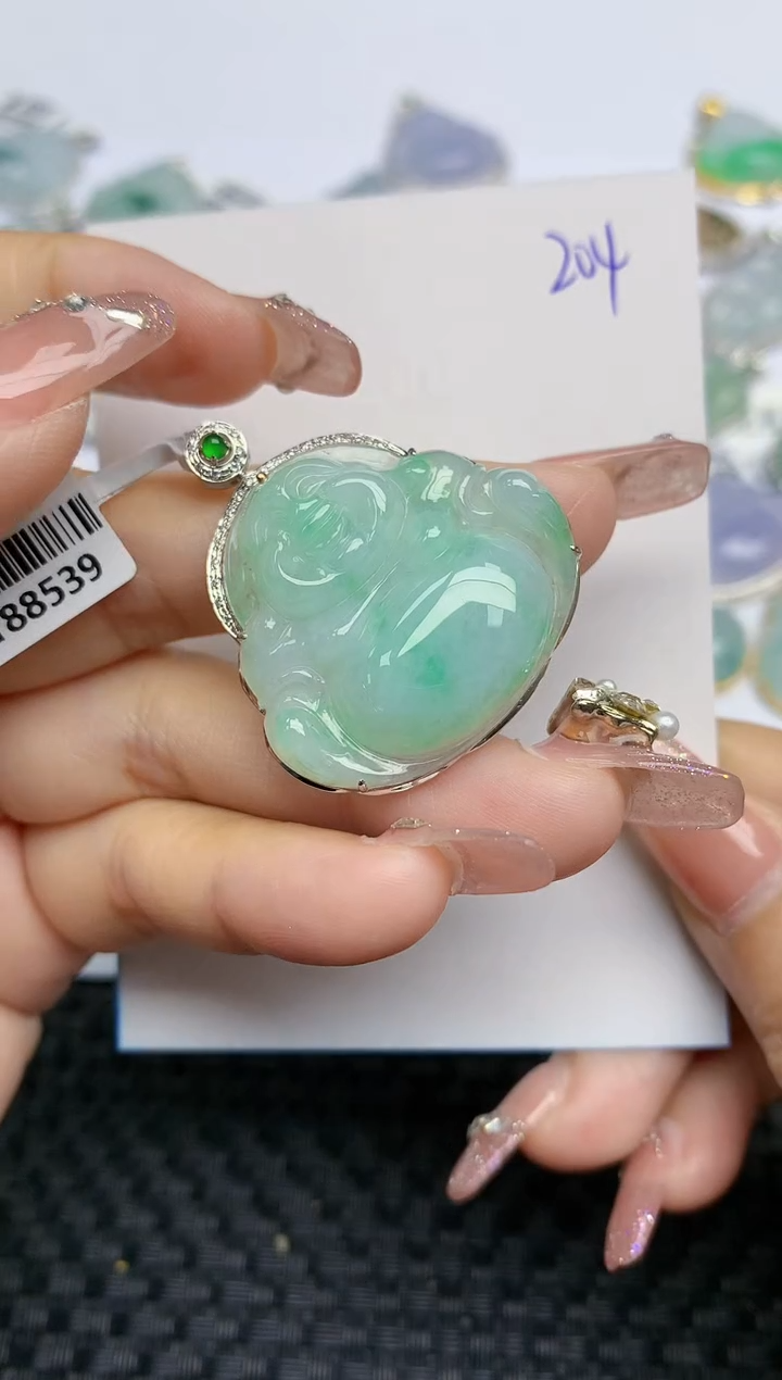 【闪购商品】翡翠颈饰18K金镶嵌天然A货翡翠 204