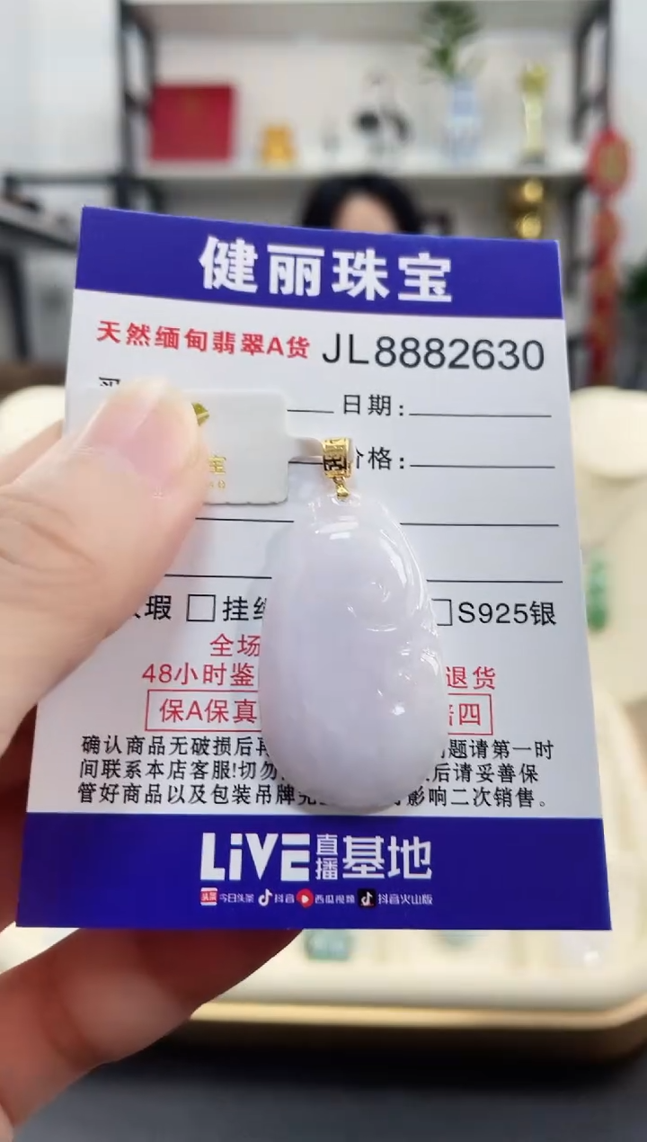 颈饰未镶嵌翡翠天然缅甸翡翠 如意(一物一证)