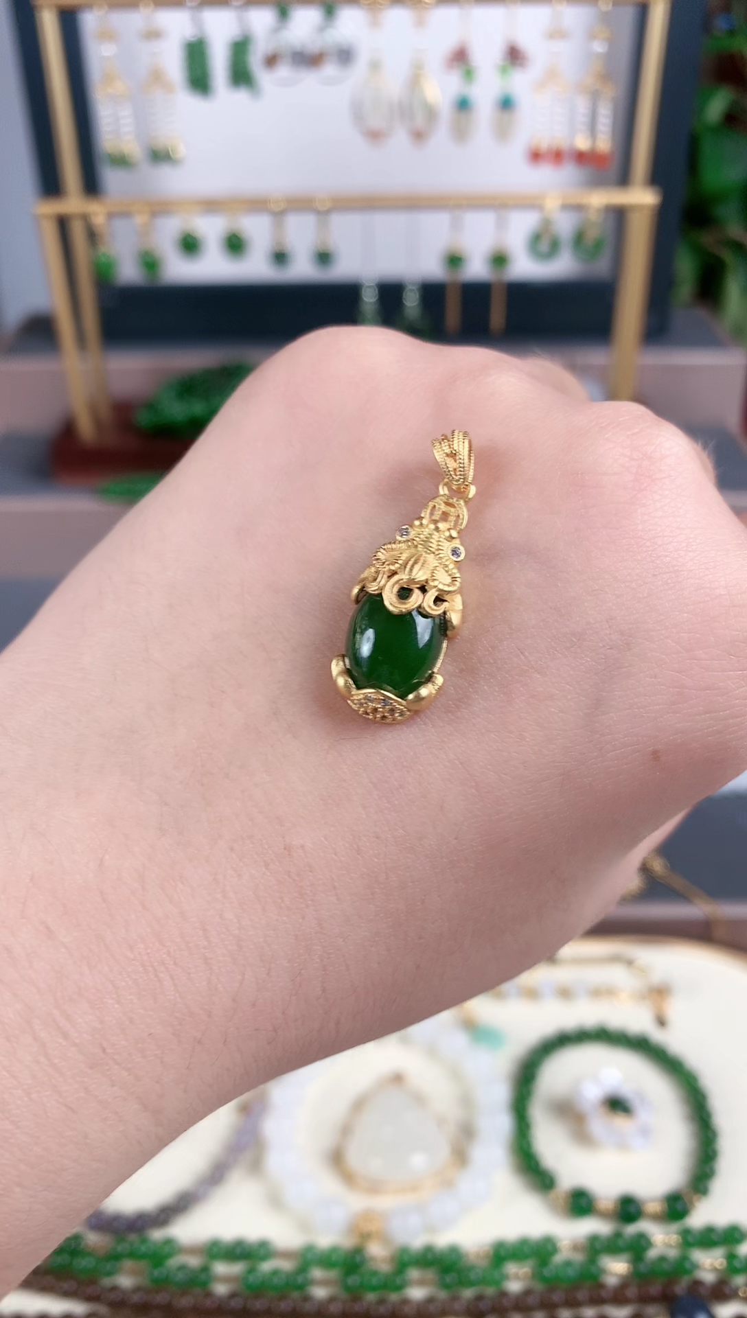 吊坠(不含链)银S925镶嵌和田玉1