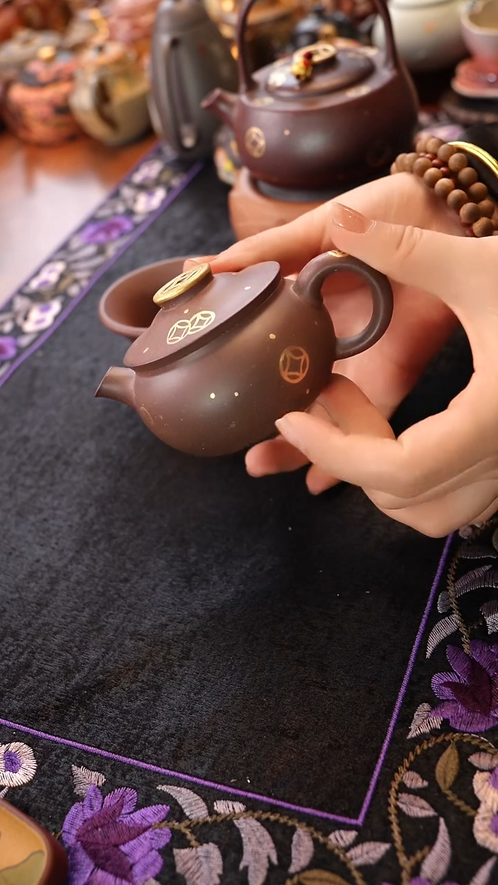 茶壶紫砂钱多多小碗瓦